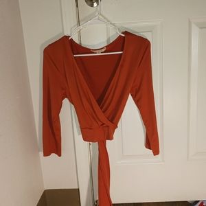 NO COMMENT burnt orange crop top